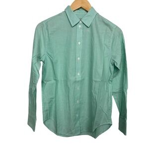 Everlane Womens Size 00 Striped Mint Green White Button Down Shirt New